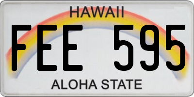 HI license plate FEE595