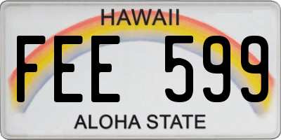 HI license plate FEE599