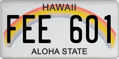 HI license plate FEE601