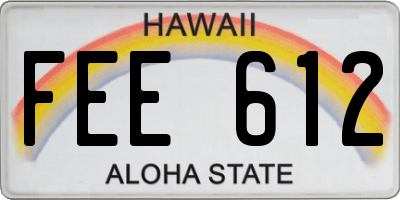 HI license plate FEE612