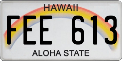 HI license plate FEE613