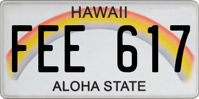 HI license plate FEE617