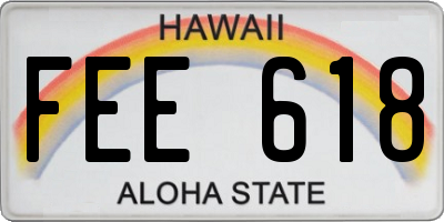 HI license plate FEE618
