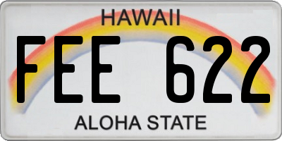 HI license plate FEE622