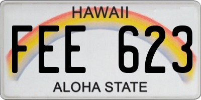 HI license plate FEE623