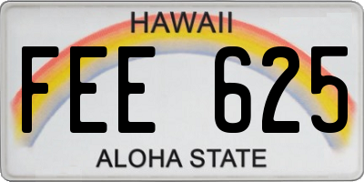 HI license plate FEE625