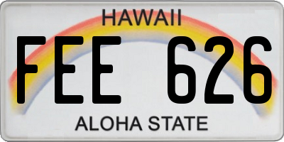 HI license plate FEE626