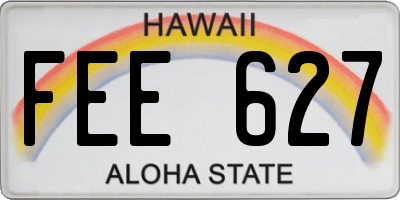 HI license plate FEE627