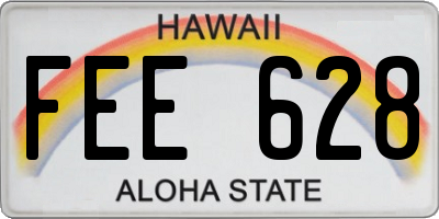 HI license plate FEE628