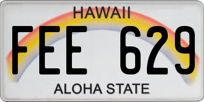 HI license plate FEE629