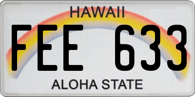 HI license plate FEE633