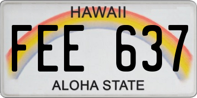 HI license plate FEE637