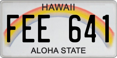 HI license plate FEE641