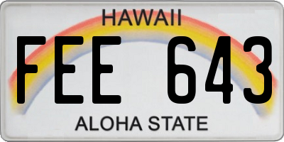 HI license plate FEE643