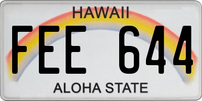 HI license plate FEE644