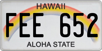 HI license plate FEE652