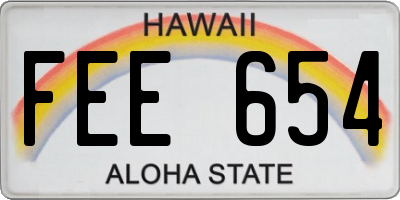 HI license plate FEE654