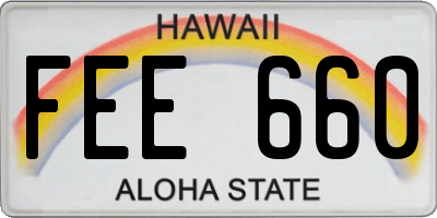 HI license plate FEE660