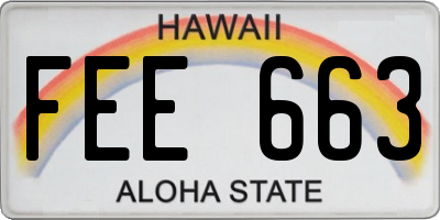 HI license plate FEE663