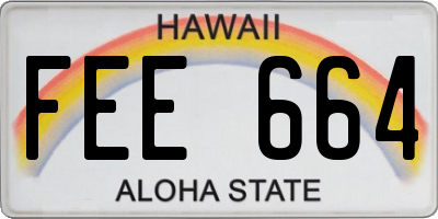 HI license plate FEE664