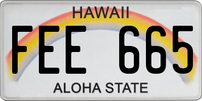 HI license plate FEE665