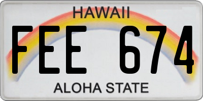 HI license plate FEE674