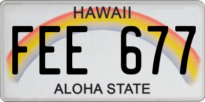 HI license plate FEE677