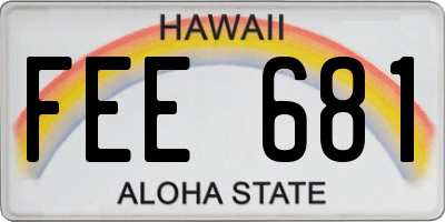 HI license plate FEE681