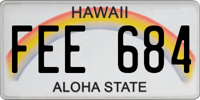 HI license plate FEE684