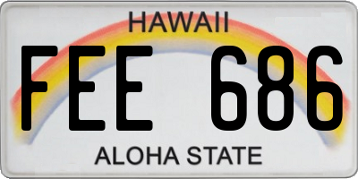 HI license plate FEE686