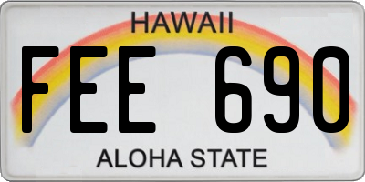 HI license plate FEE690