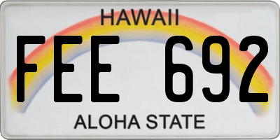 HI license plate FEE692