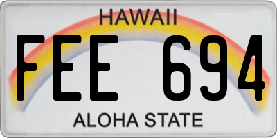 HI license plate FEE694