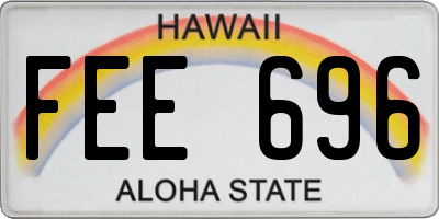 HI license plate FEE696