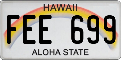 HI license plate FEE699