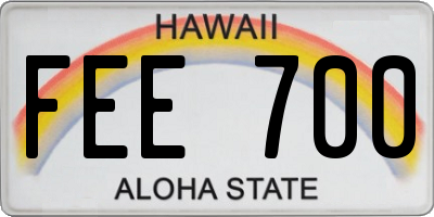 HI license plate FEE700