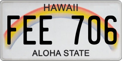 HI license plate FEE706