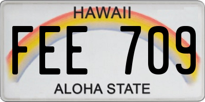 HI license plate FEE709
