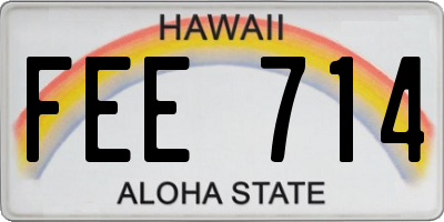 HI license plate FEE714