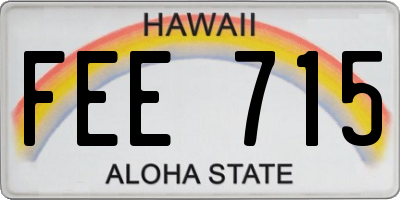 HI license plate FEE715