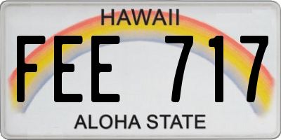 HI license plate FEE717
