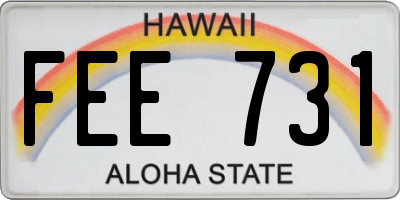 HI license plate FEE731