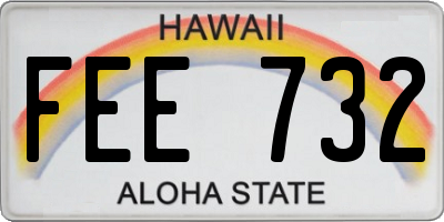 HI license plate FEE732