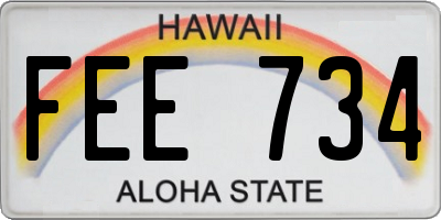 HI license plate FEE734