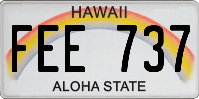 HI license plate FEE737