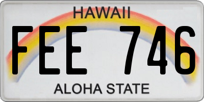 HI license plate FEE746