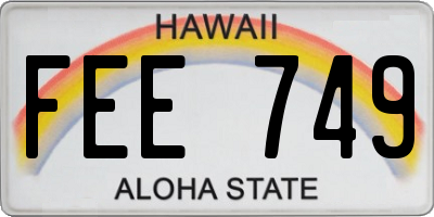 HI license plate FEE749