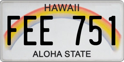 HI license plate FEE751