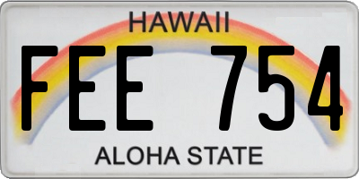 HI license plate FEE754