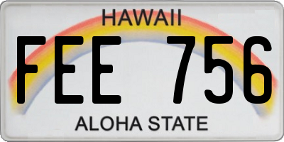 HI license plate FEE756
